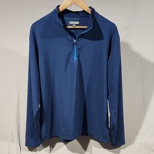 Peter Millar Men's Blue Quarter-Zip Shirt